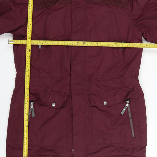 DLX Men’s Burgundy L Waterproof Hooded Parka Faux Fur Trim Coat