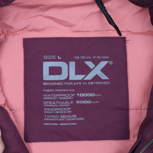 DLX Men’s Burgundy L Waterproof Hooded Parka Faux Fur Trim Coat
