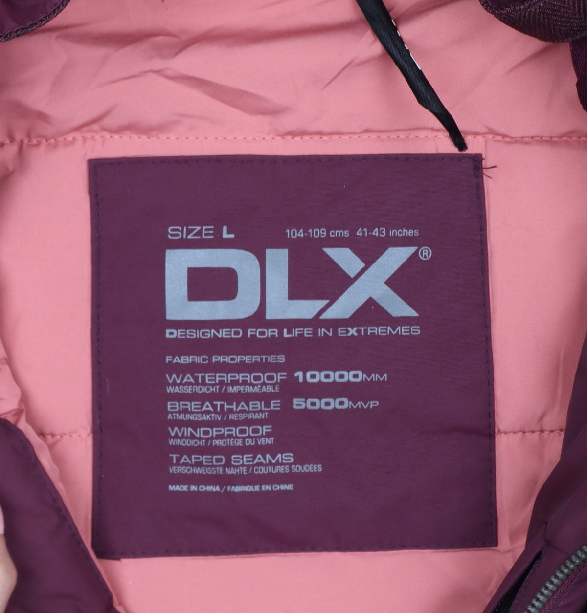 DLX Men’s Burgundy L Waterproof Hooded Parka Faux Fur Trim Coat