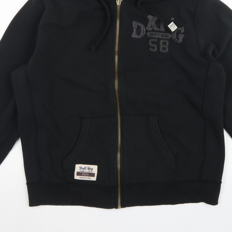 Drift King Men’s Black 2XL Full Zip Embroidered Hoodie