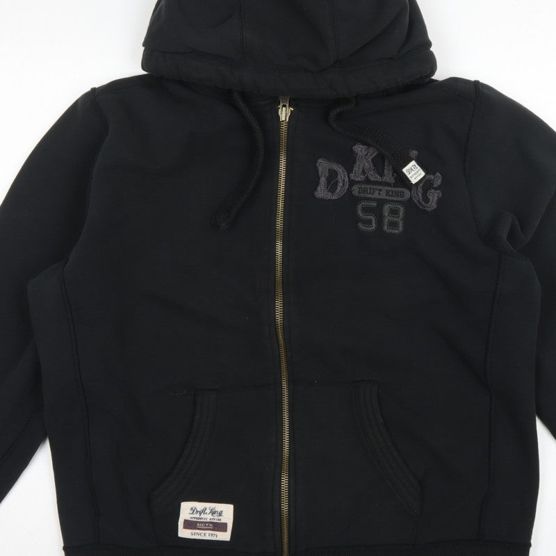Drift King Men’s Black 2XL Full Zip Embroidered Hoodie