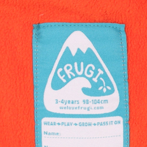 Frugi Boys Multicoloured 3-4 Years Hooded Fleece-Lined Rain Jacket