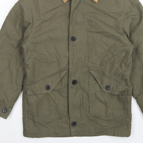 H&M Divided Women's Green XXS Military Padded Cotton Jacket
