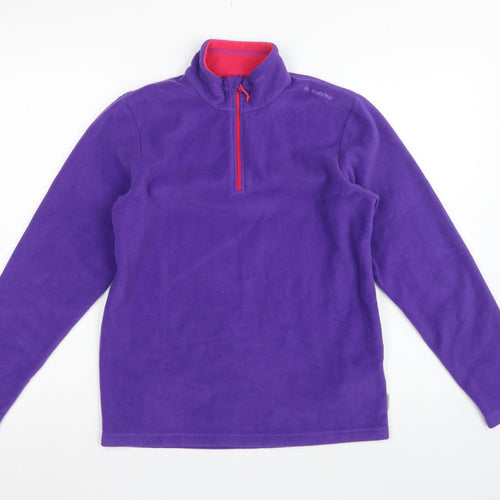 Quechua Girls Purple 14 Years Fleece 1/4 Zip Pullover Sweatshirt