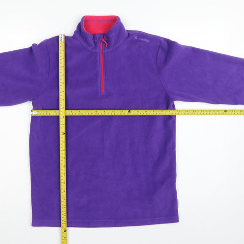 Quechua Girls Purple 14 Years Fleece 1/4 Zip Pullover Sweatshirt
