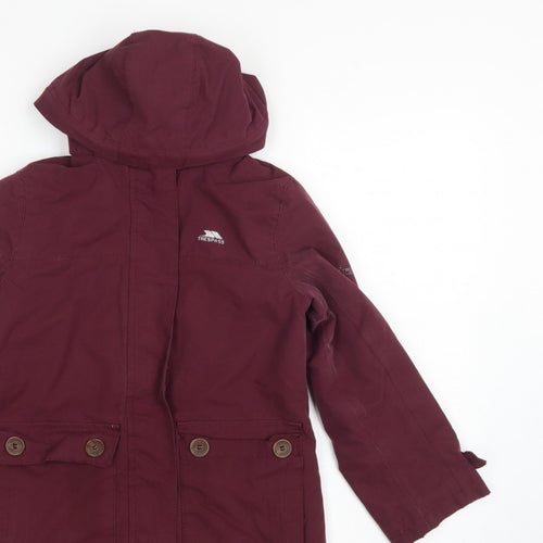 Trespass Girls Red 5-6 Years Parka Coat Hooded Waterproof Insulated
