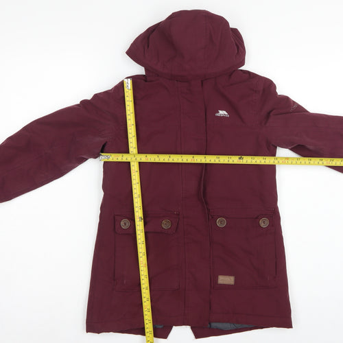 Trespass Girls Red 5-6 Years Parka Coat Hooded Waterproof Insulated