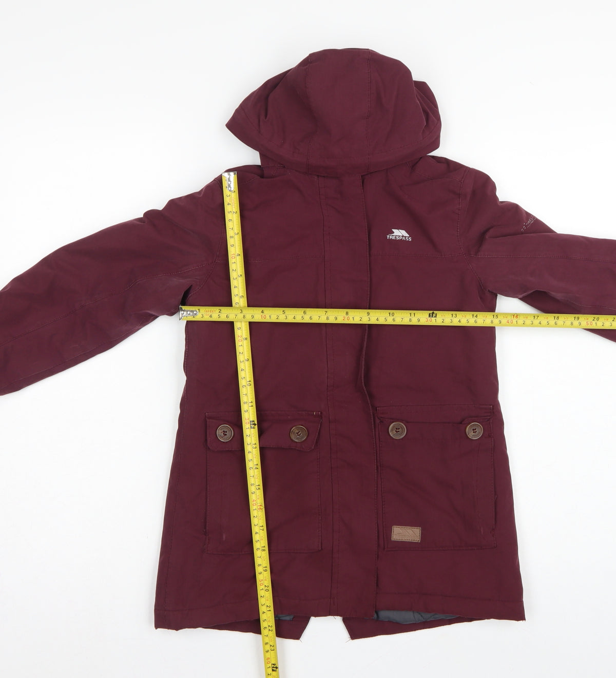Trespass Girls Red 5-6 Years Parka Coat Hooded Waterproof Insulated