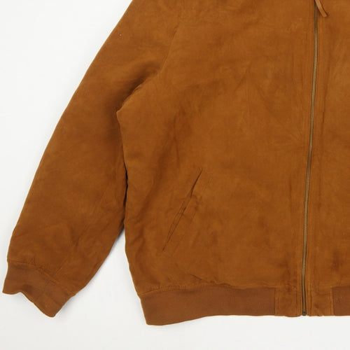 Next Men's Brown 4XL Bomber Jacket Quilted Lined Full Zip
