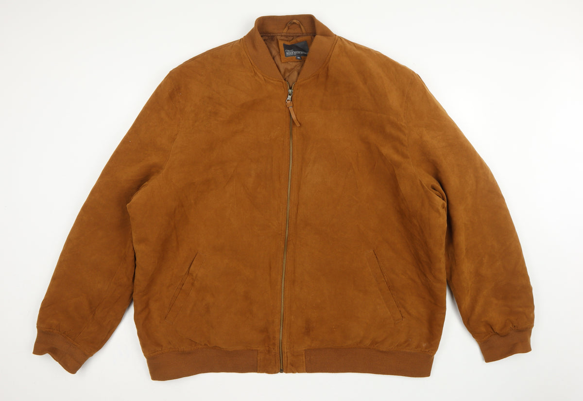 Next Men's Brown 4XL Bomber Jacket Quilted Lined Full Zip