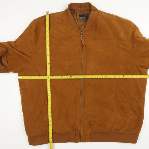 Next Men's Brown 4XL Bomber Jacket Quilted Lined Full Zip