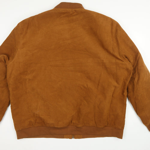 Next Men's Brown 4XL Bomber Jacket Quilted Lined Full Zip