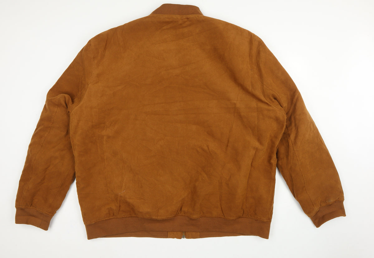 Next Men's Brown 4XL Bomber Jacket Quilted Lined Full Zip