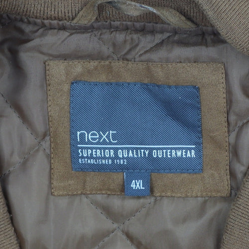 Next Men's Brown 4XL Bomber Jacket Quilted Lined Full Zip