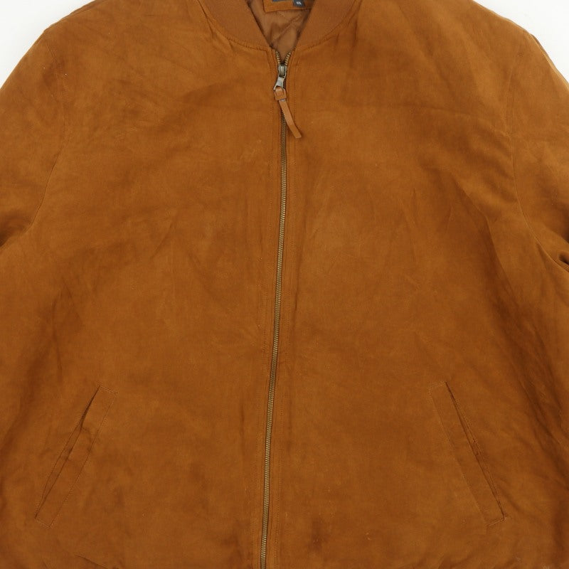 Next Men's Brown 4XL Bomber Jacket Quilted Lined Full Zip
