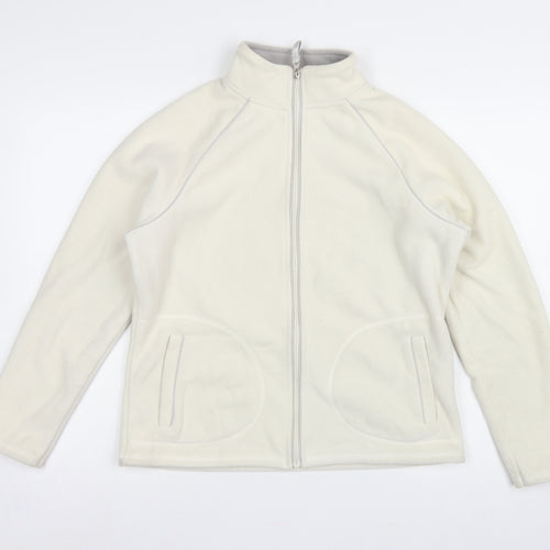 Bhs Women’s Ivory UK 14 Fleece Full Zip Basic Jacket Pockets