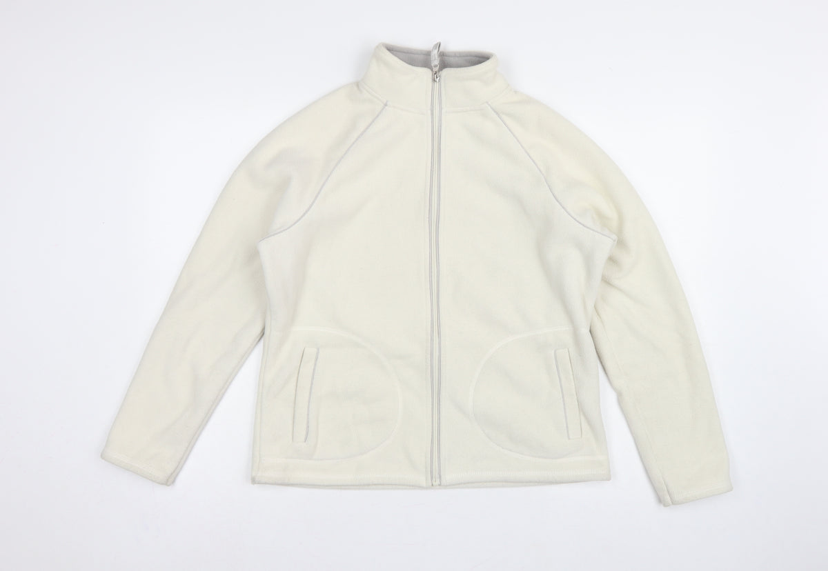 Bhs Women’s Ivory UK 14 Fleece Full Zip Basic Jacket Pockets