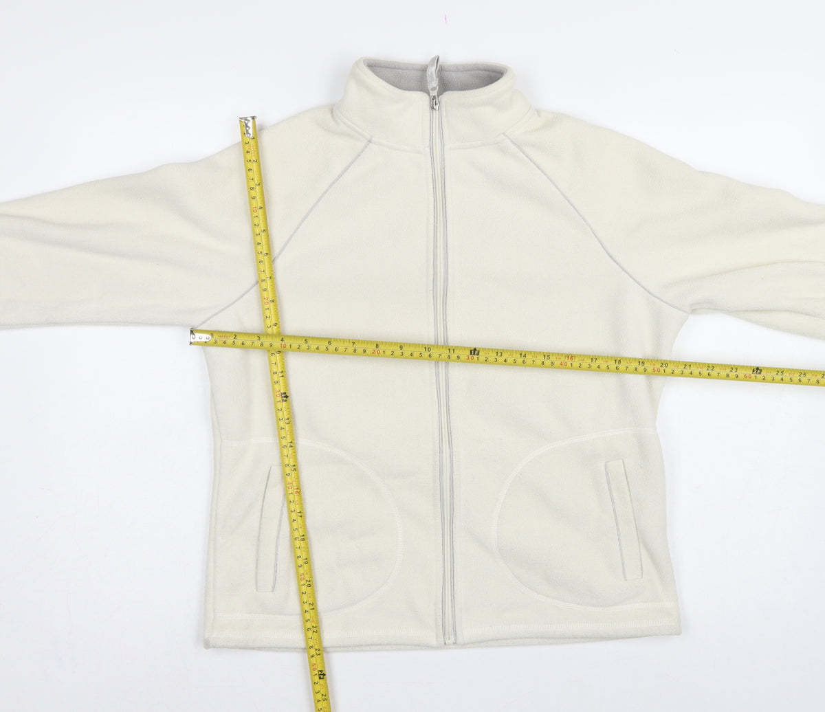 Bhs Women’s Ivory UK 14 Fleece Full Zip Basic Jacket Pockets