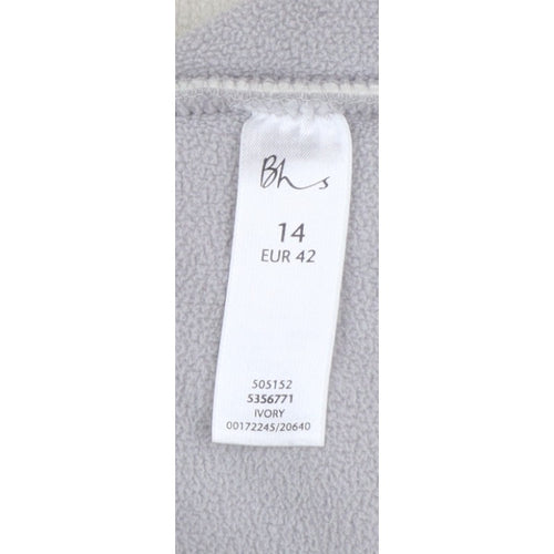 Bhs Women’s Ivory UK 14 Fleece Full Zip Basic Jacket Pockets