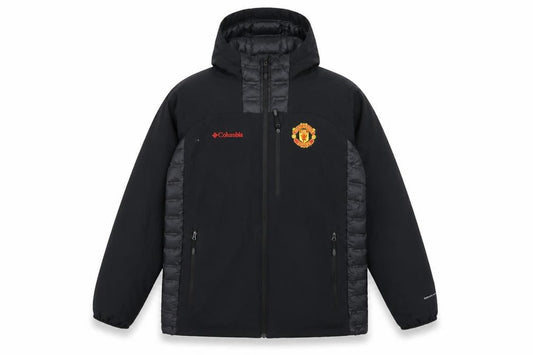 Columbia Men Black M Manchester United Omni-Heat Hooded Puffer Jacket