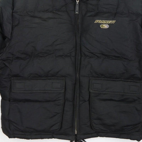 Sonneti Teens Black M Down Puffer Jacket Full Zip Logo