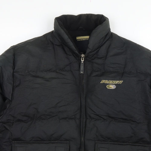 Sonneti Teens Black M Down Puffer Jacket Full Zip Logo