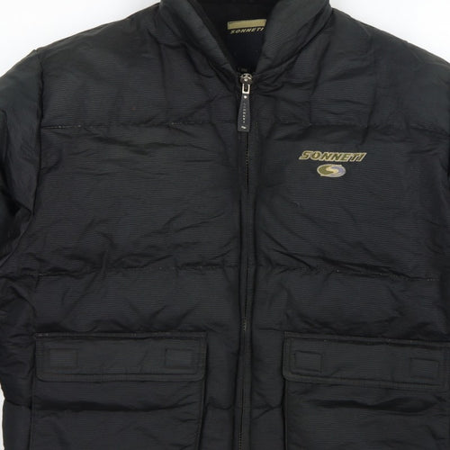 Sonneti Teens Black M Down Puffer Jacket Full Zip Logo