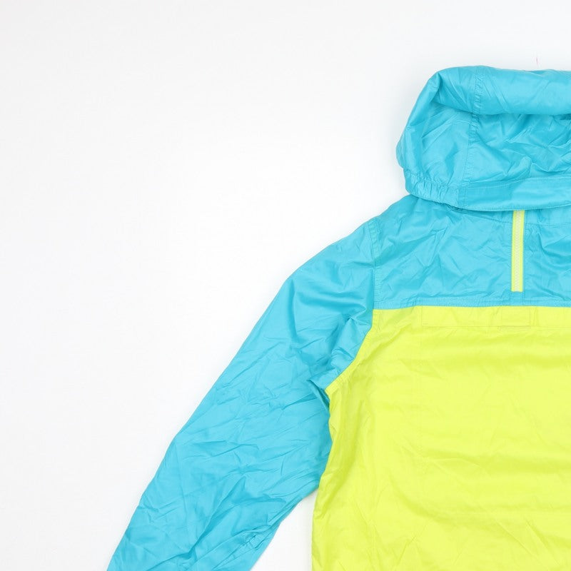 L.L.Bean Teens Blue Yellow L 14-16 Hooded Anorak Jacket