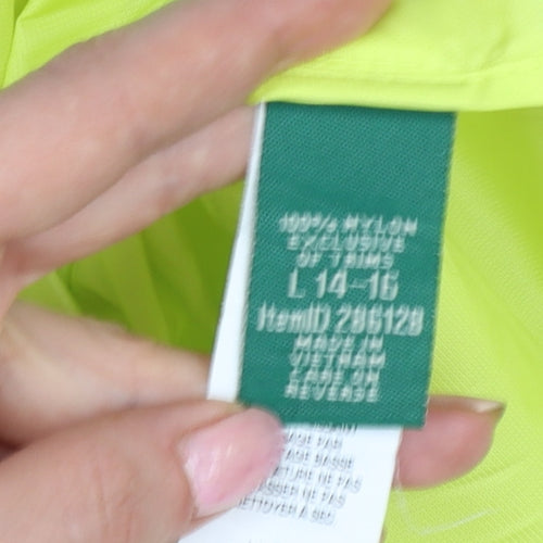 L.L.Bean Teens Blue Yellow L 14-16 Hooded Anorak Jacket