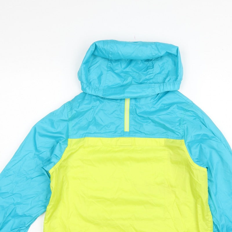 L.L.Bean Teens Blue Yellow L 14-16 Hooded Anorak Jacket