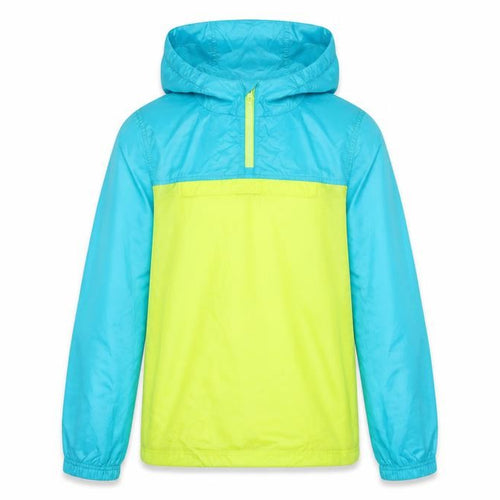 L.L.Bean Teens Blue Yellow L 14-16 Hooded Anorak Jacket