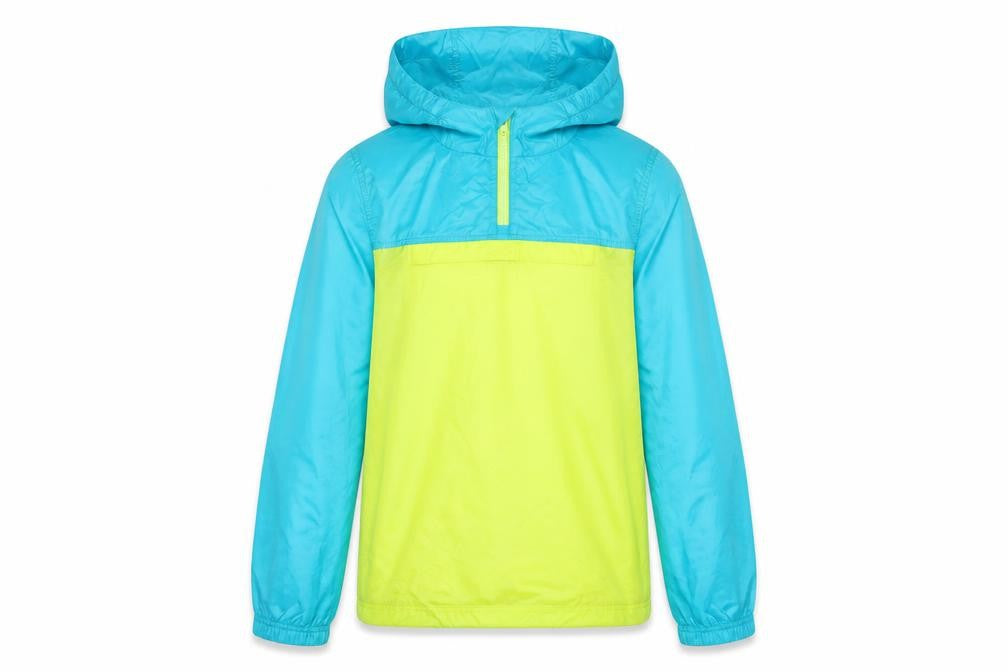 L.L.Bean Teens Blue Yellow L 14-16 Hooded Anorak Jacket