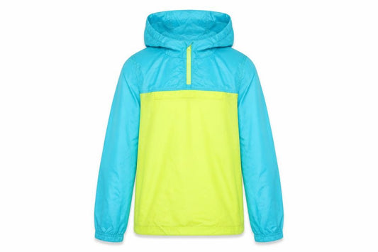 L.L.Bean Teens Blue Yellow L 14-16 Hooded Anorak Jacket