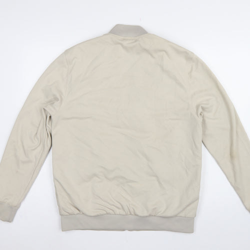 Reiss Men’s Beige L Quilted Padded Bomber Jacket Full Zip