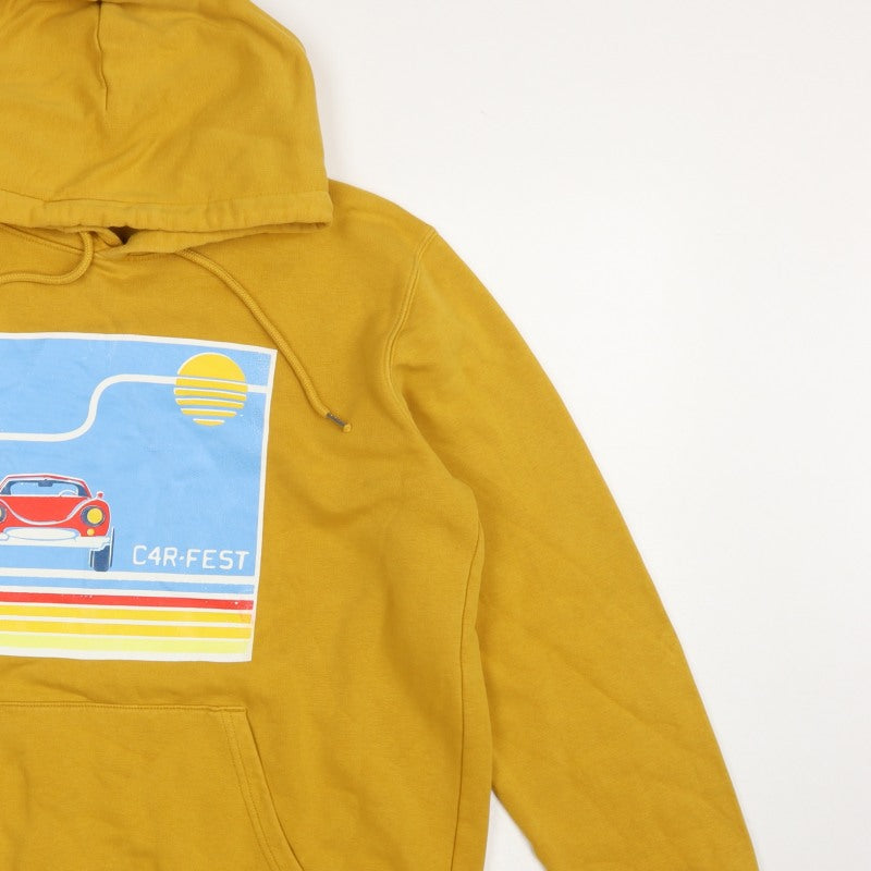 Stanley/Stella Men Yellow M Pullover Hoodie Retro Car Graphic