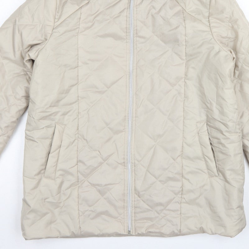 Anne de Lancay Women’s Beige M Hooded Faux Fur Puffer Coat