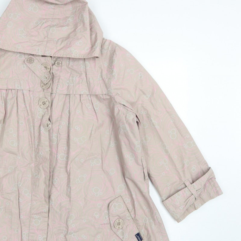 Hooch Teens Pink Size 14 Hooded Long Rain Coat Geometric