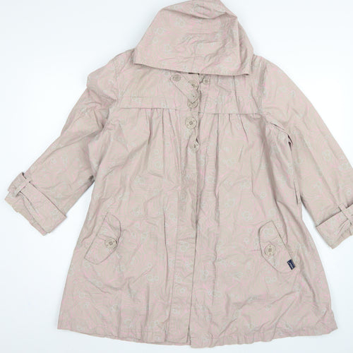 Hooch Teens Pink Size 14 Hooded Long Rain Coat Geometric