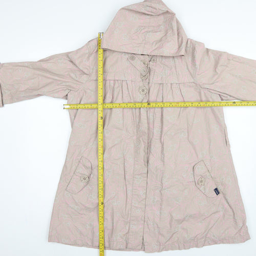 Hooch Teens Pink Size 14 Hooded Long Rain Coat Geometric