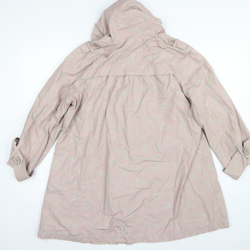 Hooch Teens Pink Size 14 Hooded Long Rain Coat Geometric