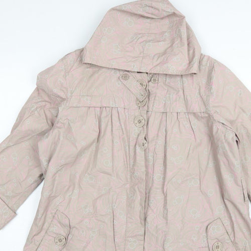 Hooch Teens Pink Size 14 Hooded Long Rain Coat Geometric