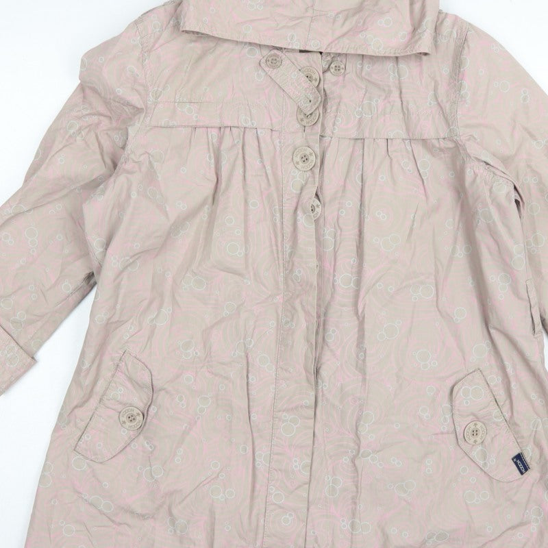 Hooch Teens Pink Size 14 Hooded Long Rain Coat Geometric