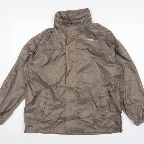 Trespass Men Brown S Waterproof Packaway Rain Jacket Windproof