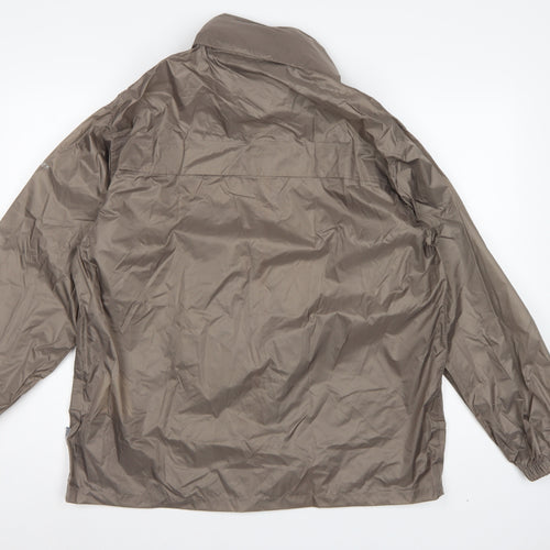 Trespass Men Brown S Waterproof Packaway Rain Jacket Windproof
