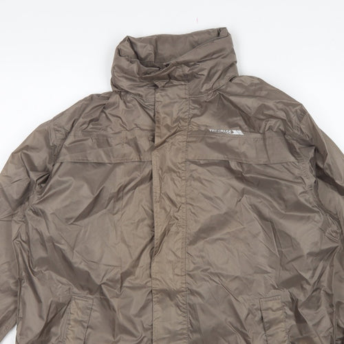 Trespass Men Brown S Waterproof Packaway Rain Jacket Windproof