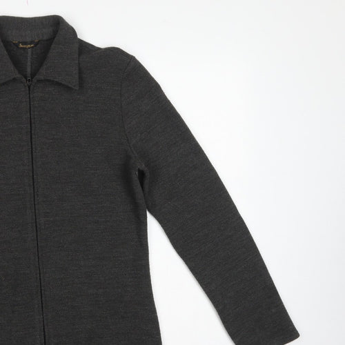 Inscription Women’s Grey UK 10 Knit Full Zip Collared Jacket