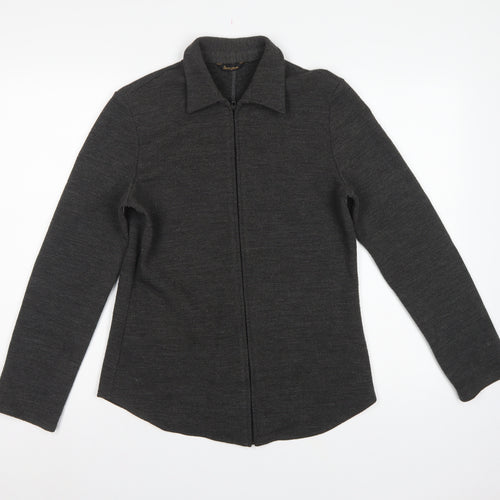 Inscription Women’s Grey UK 10 Knit Full Zip Collared Jacket
