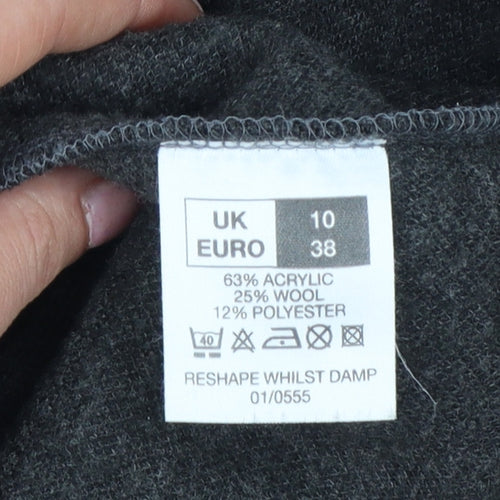 Inscription Women’s Grey UK 10 Knit Full Zip Collared Jacket
