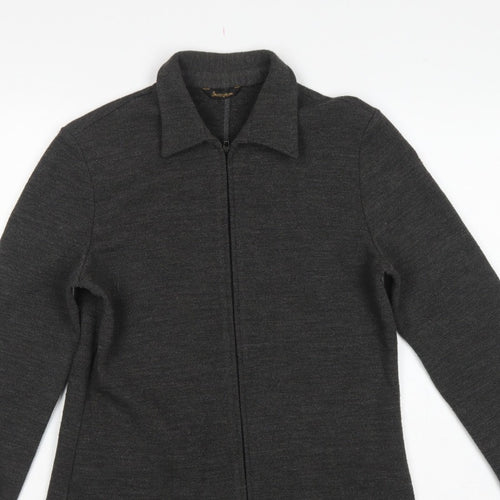 Inscription Women’s Grey UK 10 Knit Full Zip Collared Jacket
