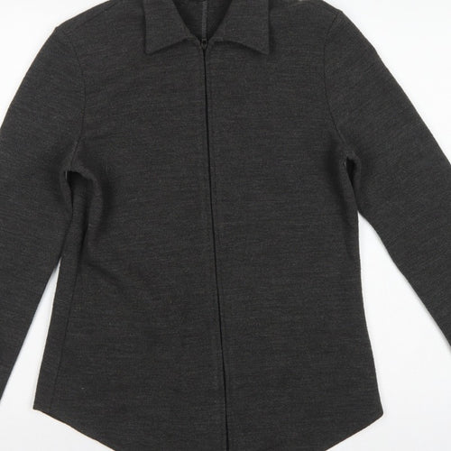 Inscription Women’s Grey UK 10 Knit Full Zip Collared Jacket